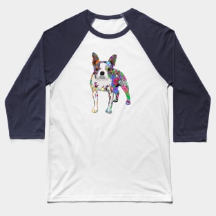Graffiti Boston Terrier Baseball T-Shirt